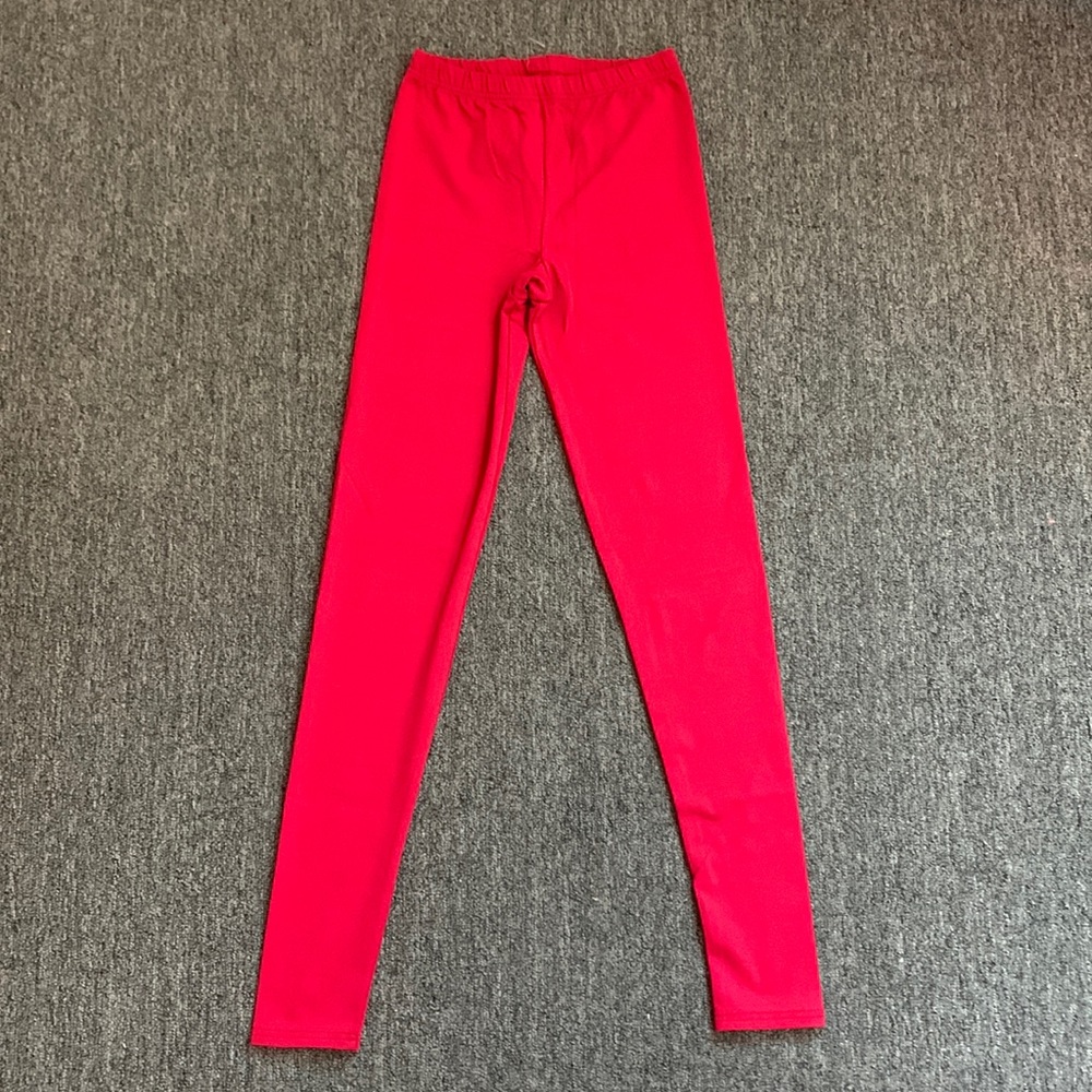 Capezio Dance/Activewear Leggings—Rich Red Cotton Lycra XS/S New